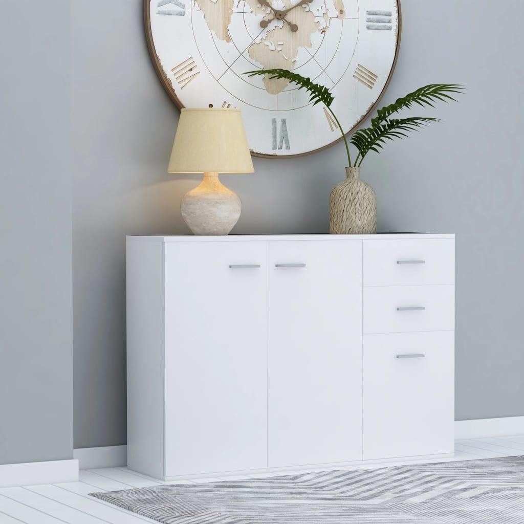 Skænk 105x30x75 cm spånplade hvid