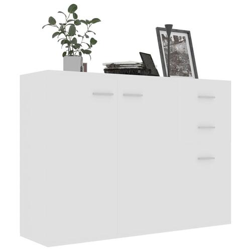 Skænk 105x30x75 cm konstrueret træ hvid
