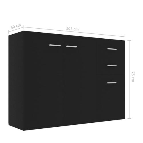 Skænk 105x30x75 spånplade sort