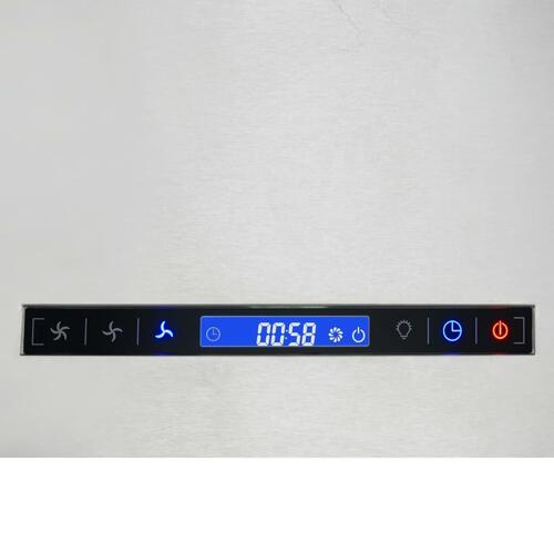 Hængende ø-emhætte med touchsensor LCD 55 cm rustfrit stål