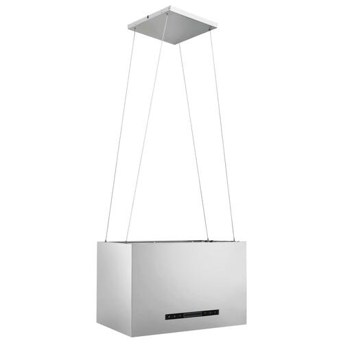 Hængende ø-emhætte med touchsensor LCD 55 cm rustfrit stål