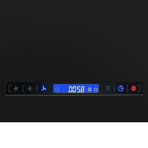Hængende ø-emhætte med touchsensor LCD 55 cm pulverlakeret stål