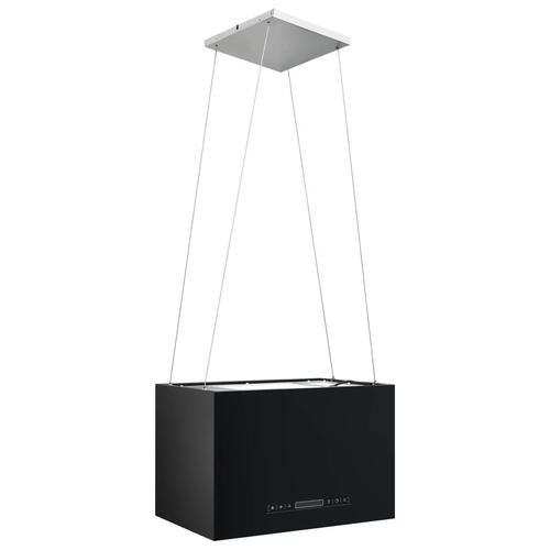 Hængende ø-emhætte med touchsensor LCD 55 cm pulverlakeret stål