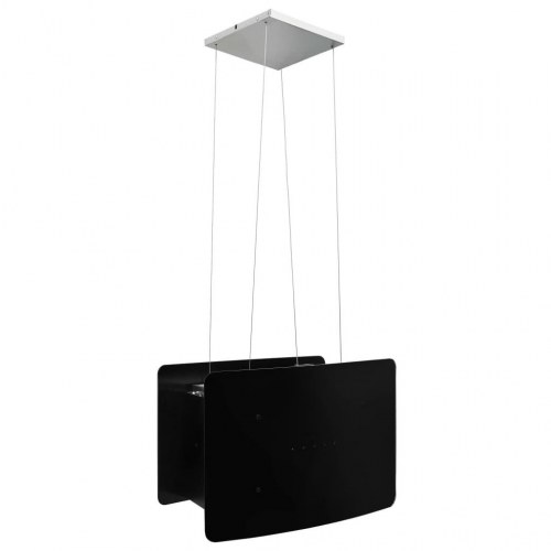 Hængende ø-emhætte med touchsensor og LCD i hærdet glas - sort, 55 cm