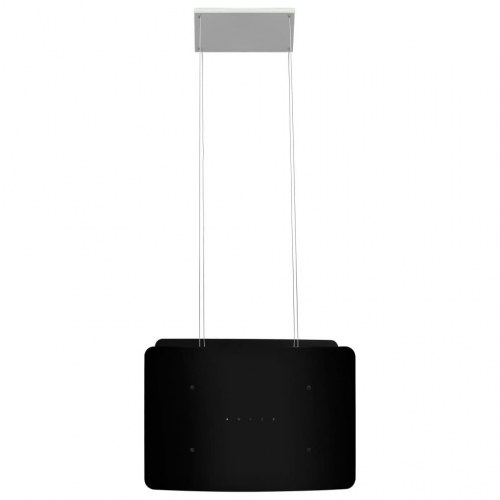Hængende ø-emhætte med touchsensor og LCD i hærdet glas - sort, 55 cm