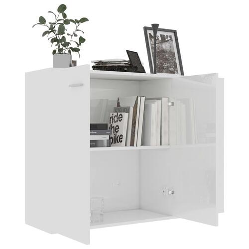 Skænk 105x30x75 cm spånplade hvid højglans