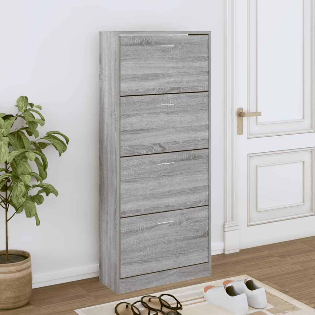 Skoskab 63x24x147 cm konstrueret træ grå sonoma-eg