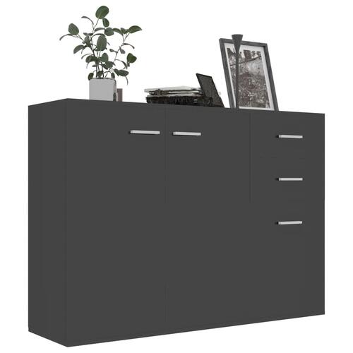 Skænk 105x30x75 cm spånplade sort højglans