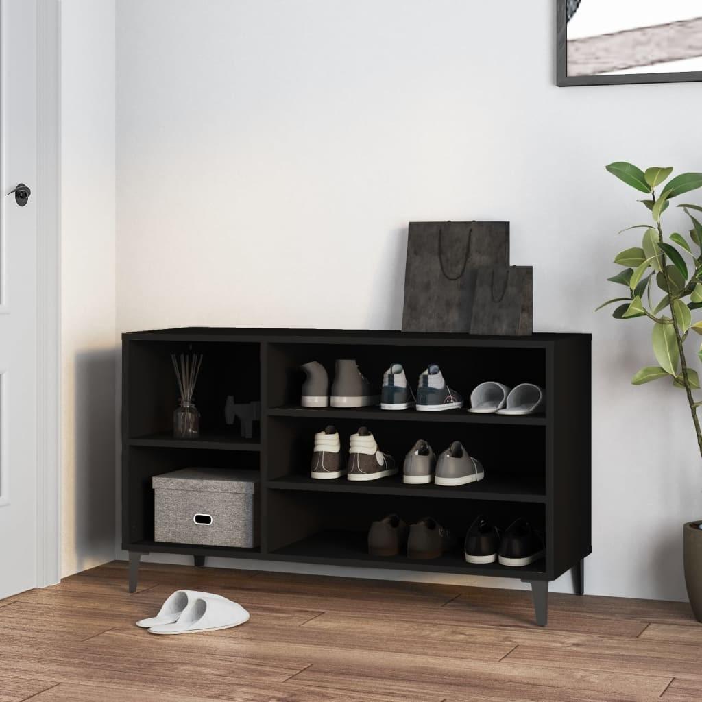 Skoreol 102x36x60 cm konstrueret træ sort