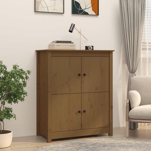 Skænk 83x41,5x100 cm massivt fyrretræ gyldenbrun