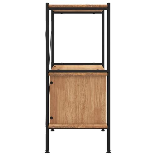 Reol med skab 80x40x92 cm 3 niveauer stål og konstrueret træ
