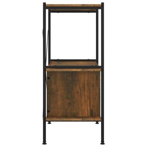 Reol med skab 80x40x92 cm 3 niveauer stål og konstrueret træ