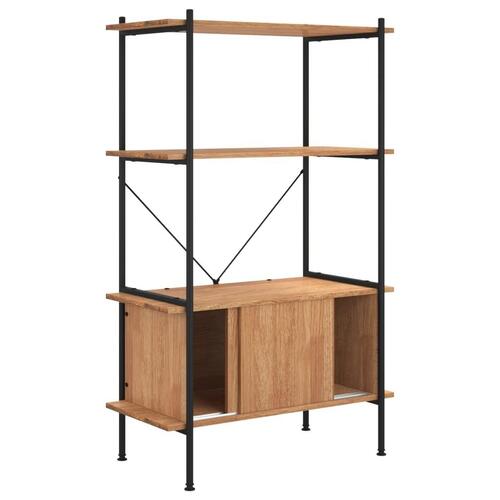 Reol med skab 80x40x130 cm 4 niveauer stål og konstrueret træ