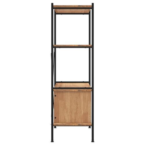 Reol med skab 80x40x130 cm 4 niveauer stål og konstrueret træ