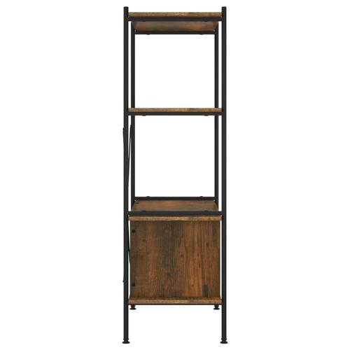 Reol med skab 80x40x130 cm 4 niveauer stål og konstrueret træ
