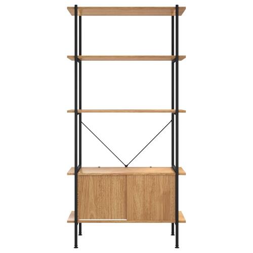 Reol med skab 80x40x163 cm 5 niveauer stål og konstrueret træ