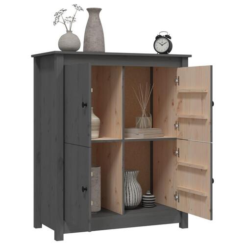 Skænk 83x41,5x100 cm massivt fyrretræ grå