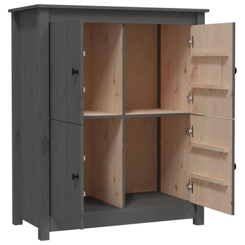 Skænk 83x41,5x100 cm massivt fyrretræ grå
