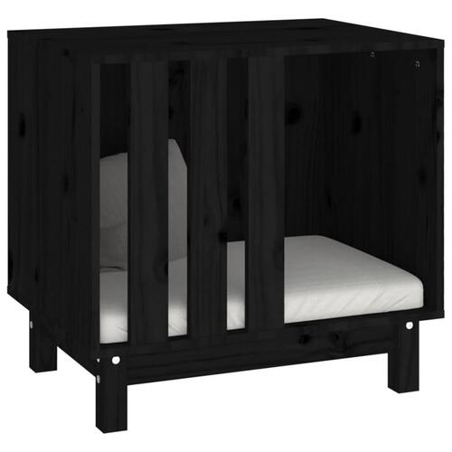 Hundehus 60x45x57 cm massivt fyrretræ sort