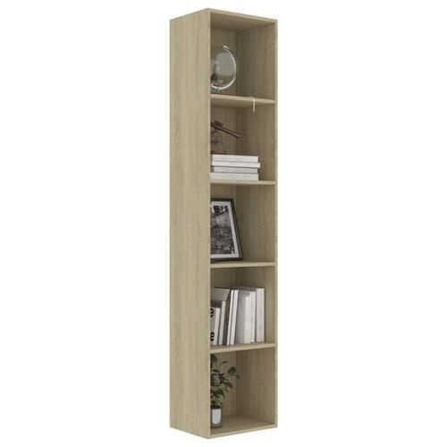 Bogskab 40x30x189 cm konstrueret træ sonoma-eg
