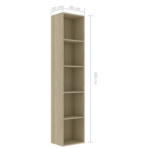 Bogskab 40x30x189 cm konstrueret træ sonoma-eg