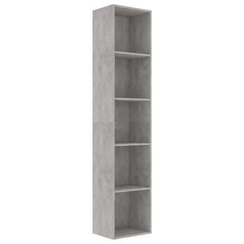Bogskab 40x30x189 cm konstrueret træ betongrå