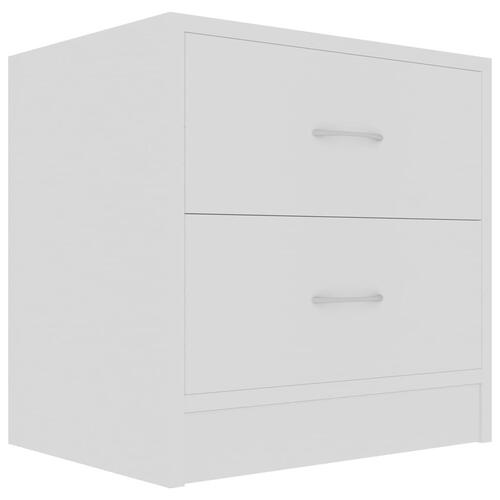 Sengeborde 2 stk. 40x30x40 cm konstrueret træ hvid