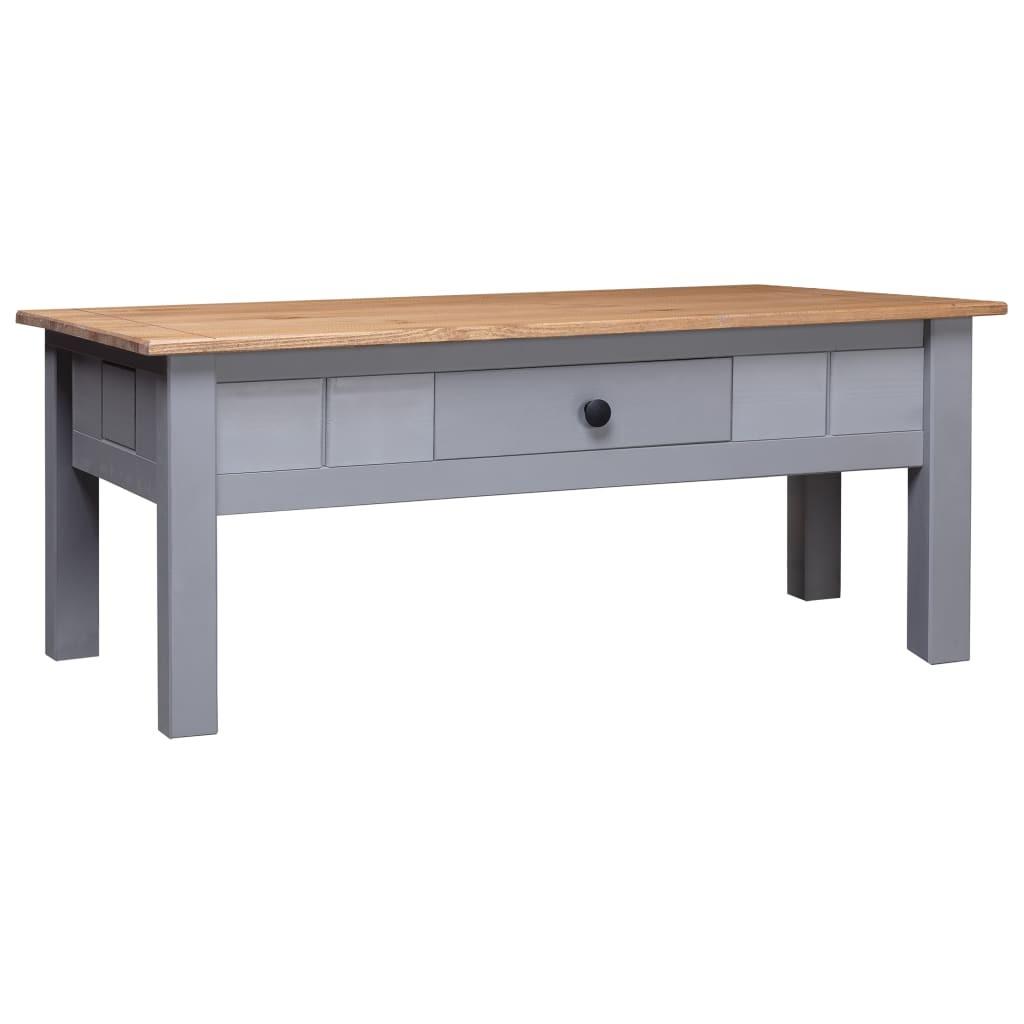 Sofabord 100x60x45 cm massivt fyrretræ Panama grå
