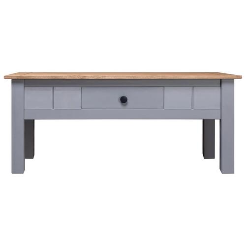Sofabord 100x60x45 cm massivt fyrretræ Panama grå