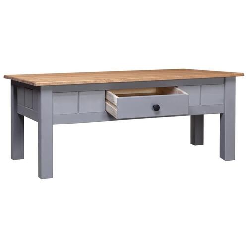 Sofabord 100x60x45 cm massivt fyrretræ Panama grå