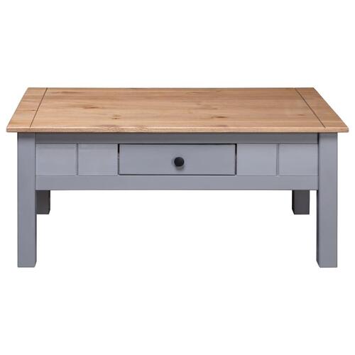 Sofabord 100x60x45 cm massivt fyrretræ Panama grå