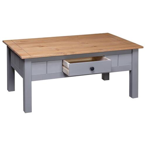 Sofabord 100x60x45 cm massivt fyrretræ Panama grå