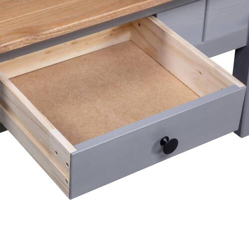 Sofabord 100x60x45 cm massivt fyrretræ Panama grå