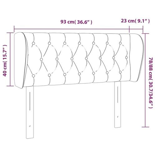 Sengegavl med kanter 93x23x78/88 cm stof gråbrun