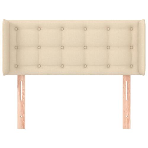 Sengegavl med kanter 93x16x78/88 cm stof cremefarvet