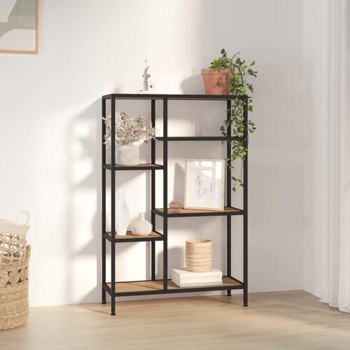 Bogreol 80x30x120 cm stål og konstrueret træ