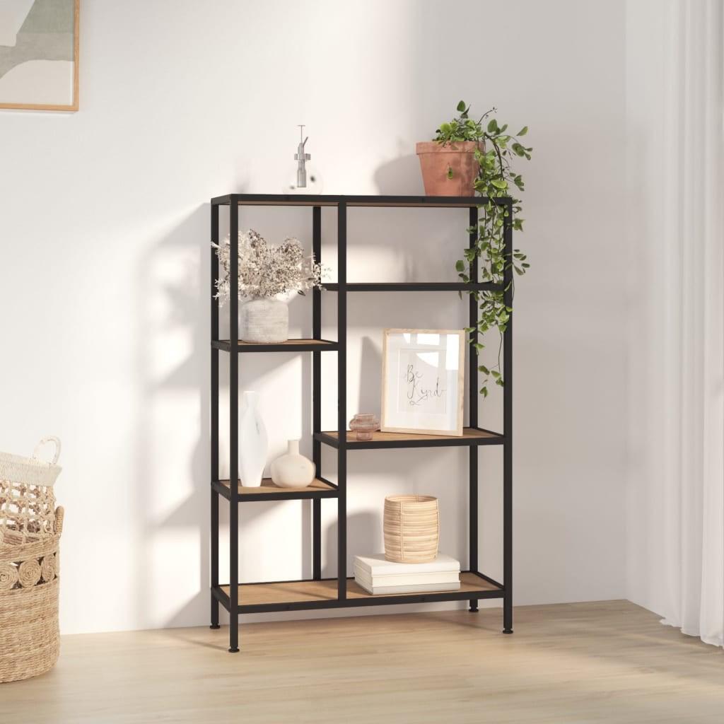 Bogreol 80x30x120 cm stål og konstrueret træ
