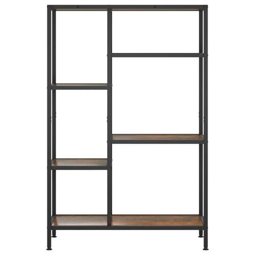 Bogreol 80x30x120 cm stål og konstrueret træ
