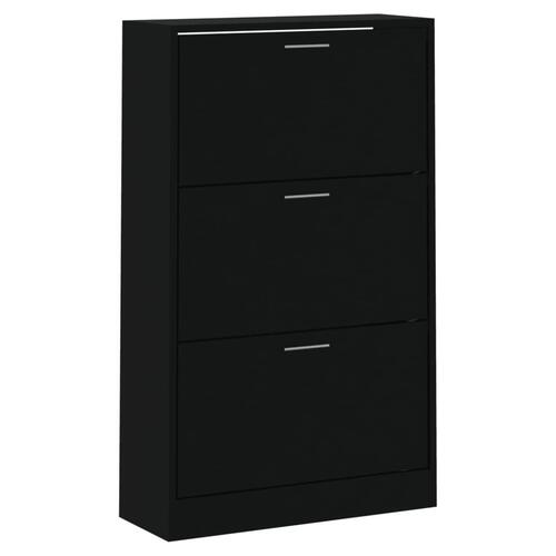 Skoskab 63x24x103 cm konstrueret træ sort