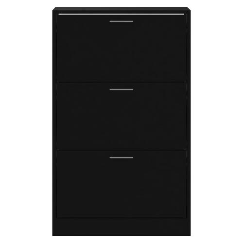 Skoskab 63x24x103 cm konstrueret træ sort