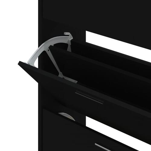 Skoskab 63x24x103 cm konstrueret træ sort