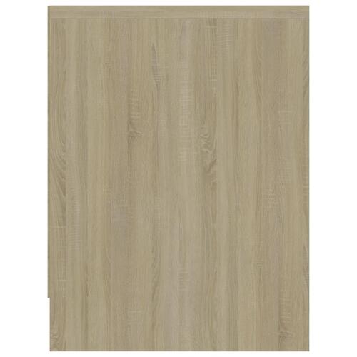 Sengeskab 40x30x40 cm spånplade hvid og sonoma-eg