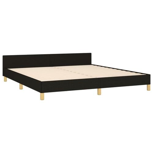 Sengeramme med sengegavl 160x200 cm stof sort