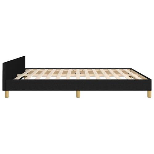 Sengeramme med sengegavl 160x200 cm stof sort