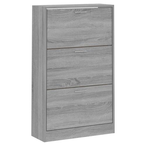 Skoskab 63x24x103 cm konstrueret træ grå sonoma-eg