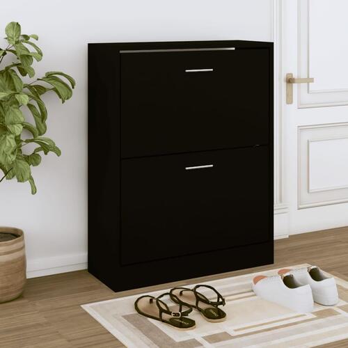 Skoskab 63x24x81 cm konstrueret træ sort
