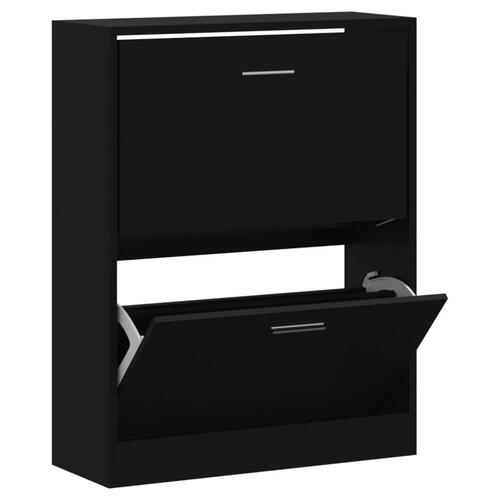 Skoskab 63x24x81 cm konstrueret træ sort