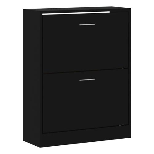 Skoskab 63x24x81 cm konstrueret træ sort