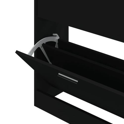 Skoskab 63x24x81 cm konstrueret træ sort