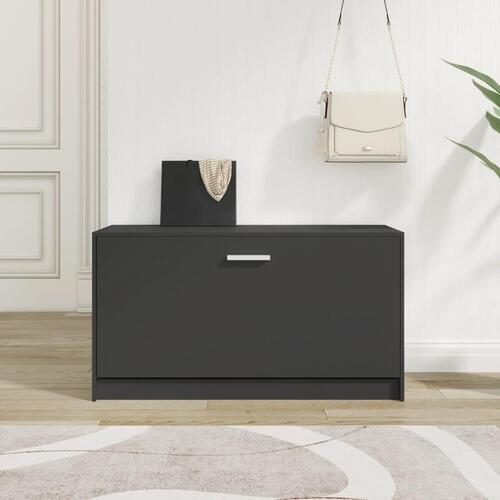 Skobænk 80x24x45 cm konstrueret træ sort
